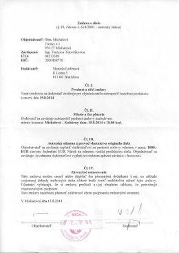 Zmluva o dielo (§ 39, Zákona č. 618/2003 - autorský
