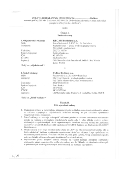 ZMLUVA O REKLAMNEJ SPOLUPRÁCI č