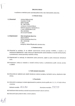 na prípravu a realizáciu prác uzavretá podľa § 536 a násl