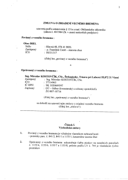 zMLUvA o zRIADENÍ vEcNÉHo BREMENA