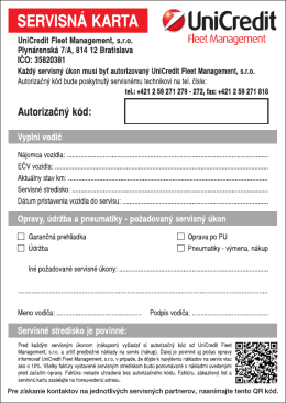 servisna karta.cdr - UniCredit Leasing