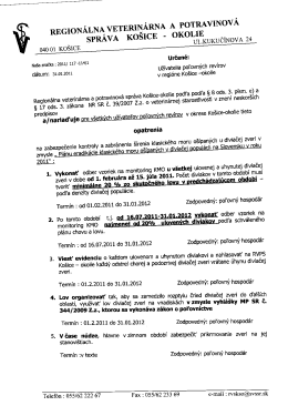 REGION&Aacute;LNA VETERIQ&Aacute;RNA A POTRAVINOV&Aacute;