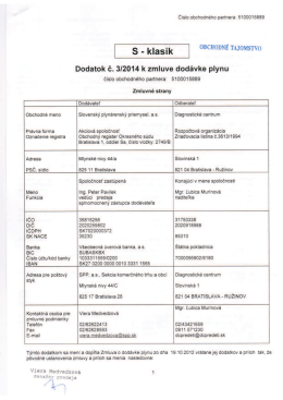 SPP zmluva - Diagnostick&eacute; centrum pre deti v Bratislave