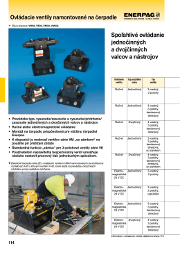 VM, VE, VC séria Ovládacie ventily