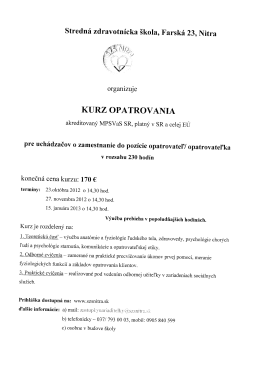 Stredná zdravotnícka škola, Farská 23, Nitra