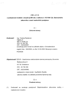 Zmluva o poskytovaní služieb v oblasti účtovníctva