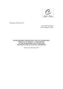FOURTH REPORT SUBMITTED BY THE SLOVAK REPUBLIC