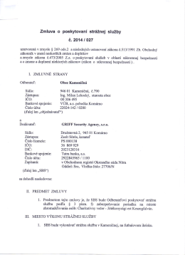 Zmluva o poskytovaní strážnej služby č.201-027