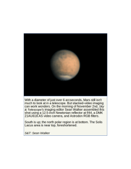 Mars at 6 Arcseconds - Imaging Source Astronomy Cameras