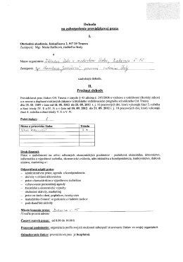 Dohoda na zabezpečenie prevádłkovei praxe