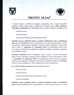 MESTO SLIAČ