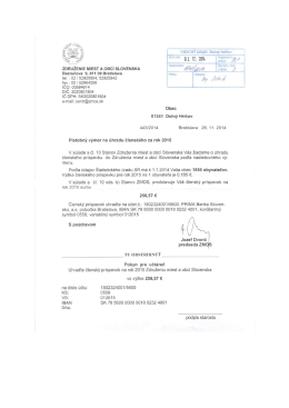 Platobn&yacute; v&yacute;mer Združenie miest a obc&iacute;