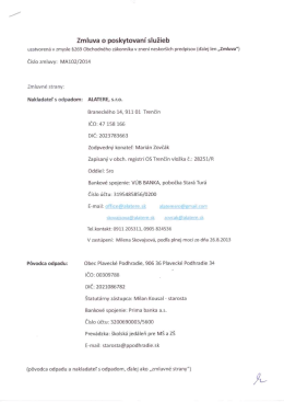 Zmluva o likvidácii odpadu MA102/2014