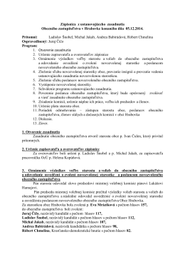 Zápisnica a uznesenia ustanovujúceho OcZ z 5.12.2014