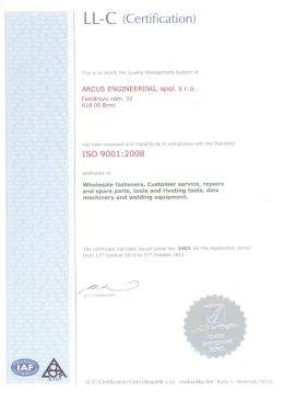 LL—C (Certification) - ARCUS ENGINEERING spol. sro