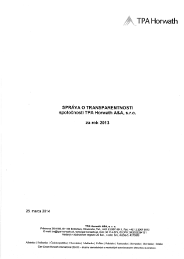 TPA Horwath Sprava o transparentnosti