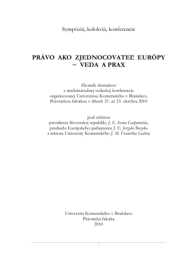Zborník abstraktov