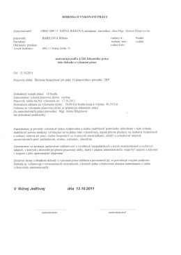 Dohoda o vykonan&iacute; pr&aacute;ce