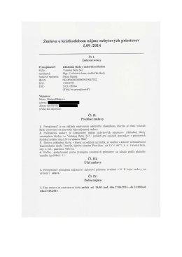 Zmluva o krátkodobom nájme nebytových priestorov