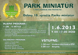 Pozvánka na oslavy 10. výročia Parku miniatúr