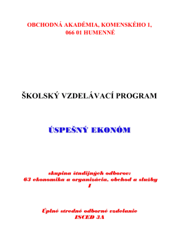 školský vzdelávací program úspešný ekonóm