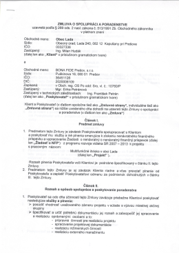 Zmluva o poradenstve a spolupráci 2011