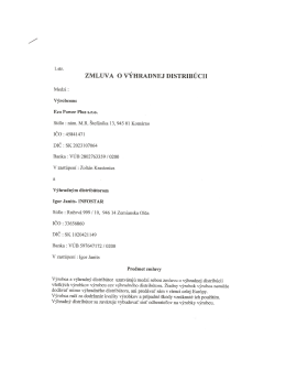 zMLUVA o V&Yacute;HRADNEJ DISTRIB&Uacute;CII