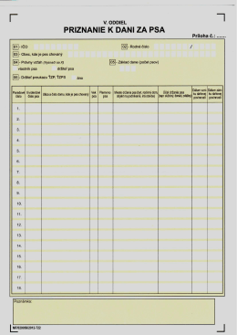 PRIZNANIE K DANI ZA PSA