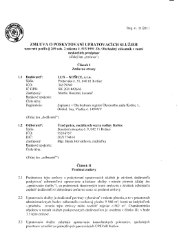 Zmluva o poskytovaní upratovacích služieb