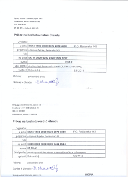 Pr&iacute;kaz na bezhotovostn&uacute; &uacute;hradu