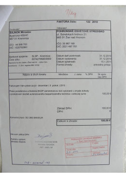 Fakt&uacute;ra č.8 - Pohronsk&eacute; osvetov&eacute; stredisko Žiar nad Hronom