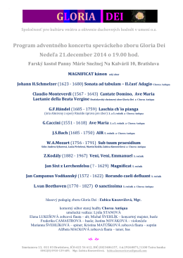 Program - Gloria Dei