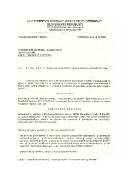 MINISTERSTVO DOPRAVY, P&Ouml;&Scaron;T A TELEKOMUNIK&Aacute;CI&Iacute;