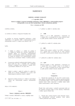 Smernica Komisie 2010/61/EÚ z 2. septembra 2010, ktorou sa