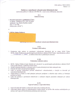 Zmluva o umožneni vykonávania klinických dní