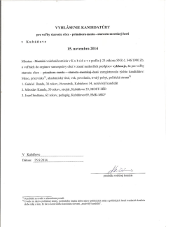 Vyhlásenie kandidatúry