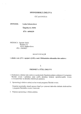 sPONZORSKÁ ZMLUVA