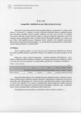 Návrh rozpočtu súdnictva na roky 2013 až 2015