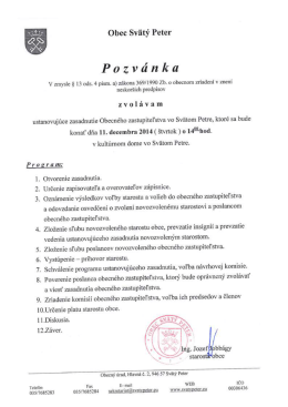 Pozvánka - Svätý Peter