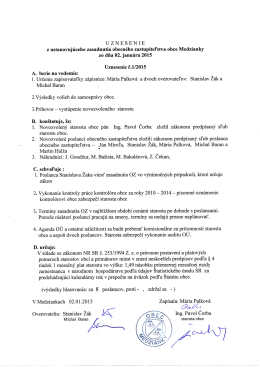 Uznesenie obecn&eacute;ho zastupiteľstva