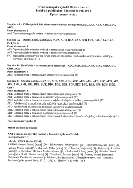 Prehlad publikacnej ?innosti za rok 2012