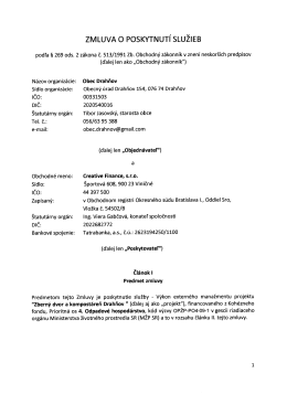 Zmluva o poskytnutí služieb
