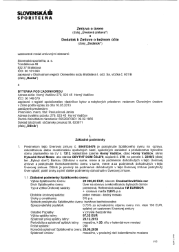 &Uacute;verov&aacute; zmluva SVB BYTOVKA POD ĽADONHOROU