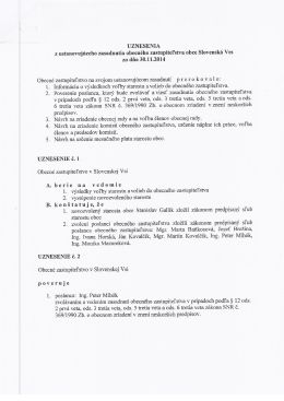 UZNESENIA - Obec Slovensk&aacute; Ves
