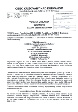 text vyhl&aacute;&scaron;ky - Križovany nad Dudv&aacute;hom