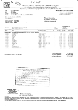 Účet: 500115001118500 Preddavkovĺ faktlĺl I`a