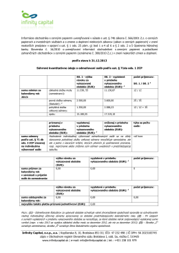 Súhrnné údaje o odmeňovaní k 31. 12. 2013