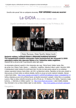La Gioia ponuka (PDF)