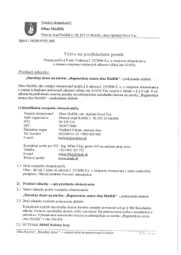 Výzva na predklanie ponúk - stavebný dozor
