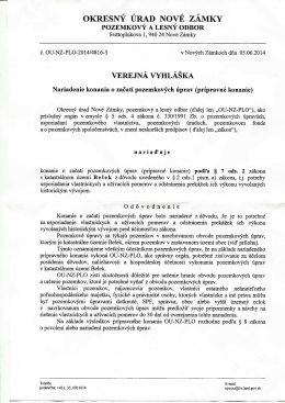 OKRESNÝ ÚRAD NOVÉ ZÁMKY